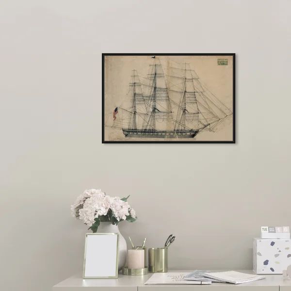 Almeda Nautical And Coastal USS Constitution Sail Plan 1817, Cabin / Lodge Brown On Canvas by Oli... | Wayfair North America