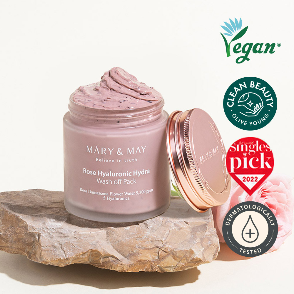 MARY&MAY Rose Hyaluronic Hydra Wash Off Pack 125g  | OLIVE YOUNG Global | Olive Young Global