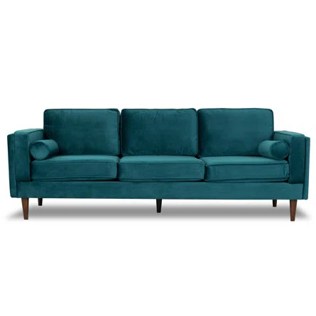 Lindel 88'' Velvet Square Arm Sofa with Reversible Cushions | Wayfair North America