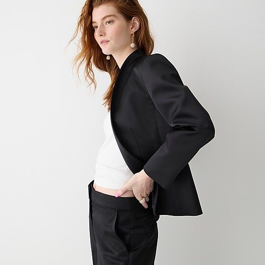 Going-out blazer in structured satin | J.Crew US