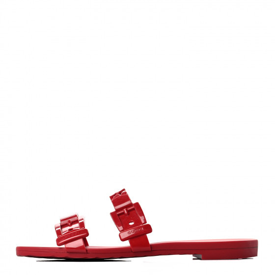 GUCCI Rubber Womens Slide Sandals 36 Hibiscus Red | FASHIONPHILE (US)