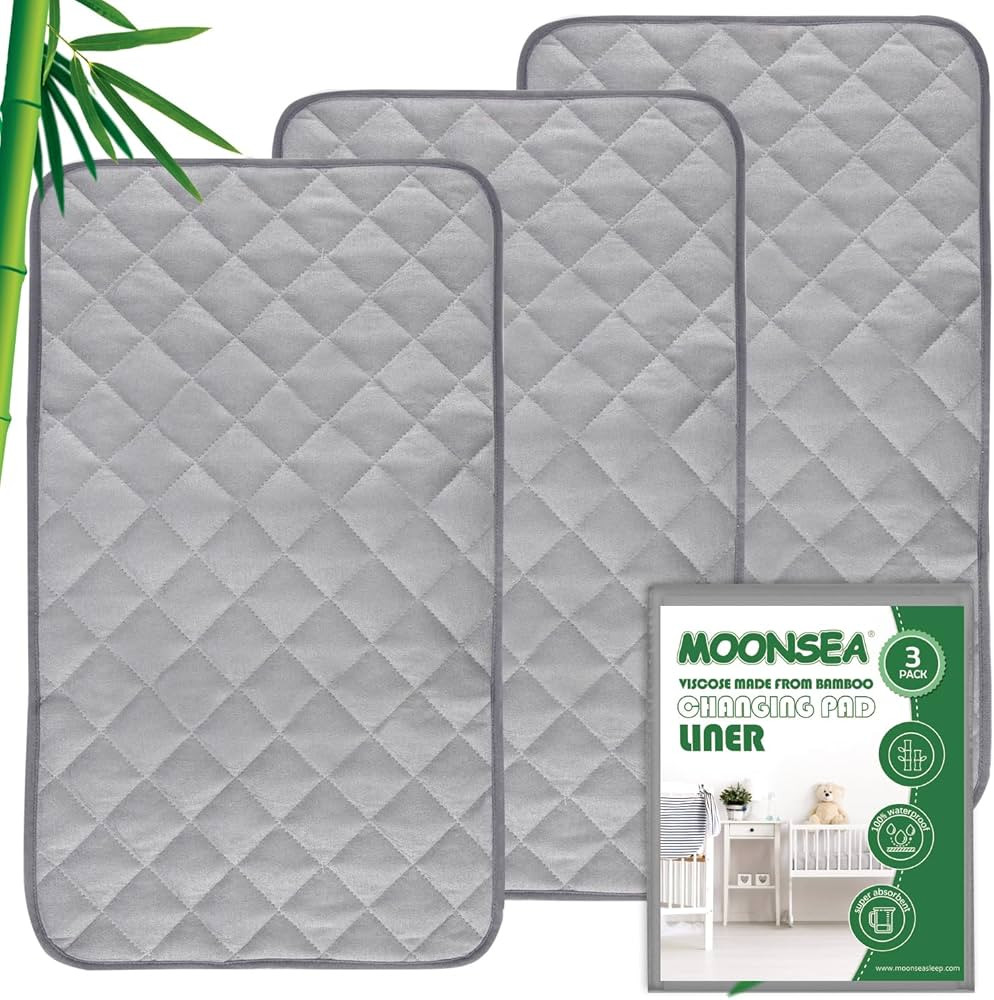 Diaper Changing Pad Liner Non-Slip, Waterproof Terry Mat, Quilted Absorbent Bassinet Liners Washa... | Amazon (US)