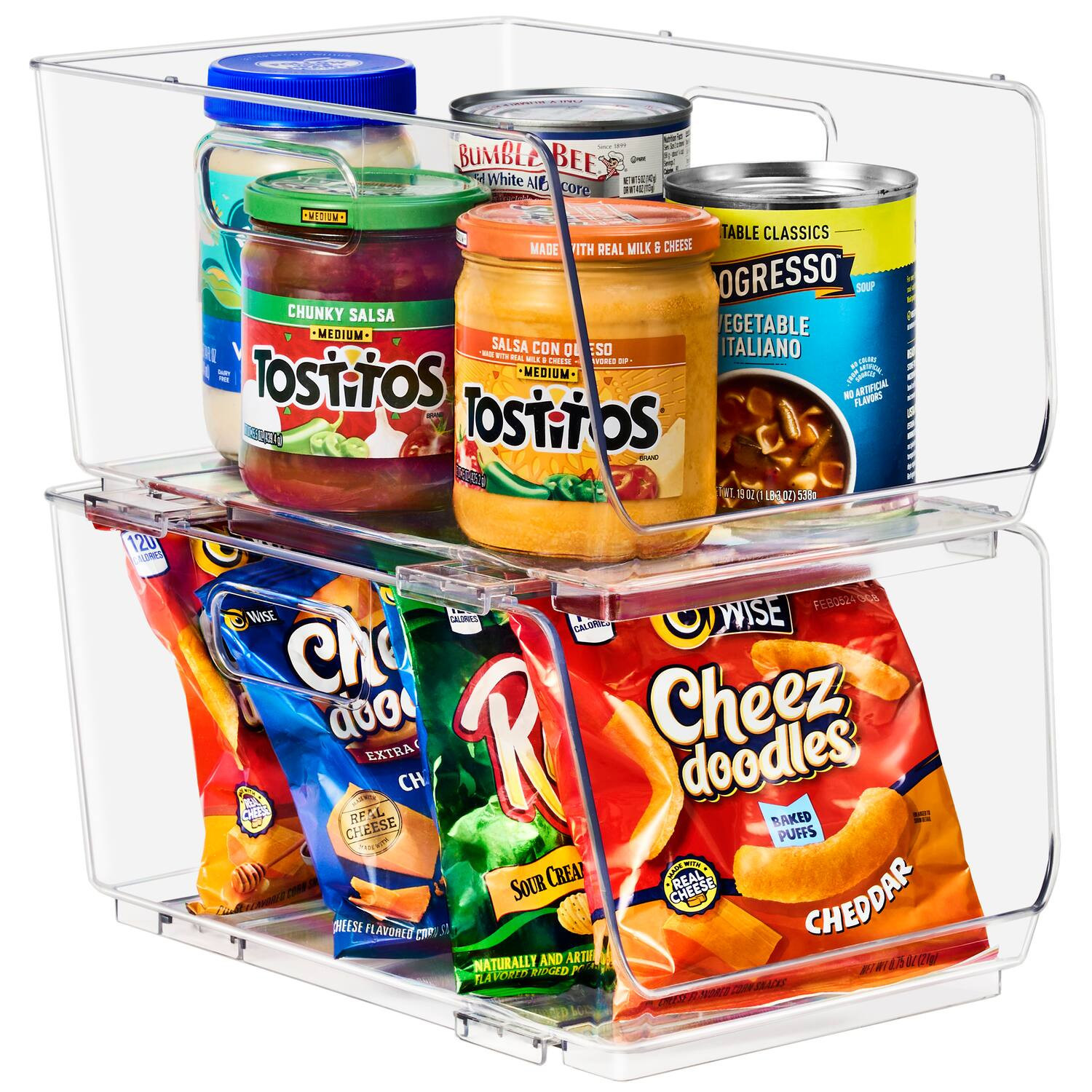 Sorbus - Stackable Storage Bins Open Front - Clear Stackable Storage Bins - Pantry Bins for Storage and Organization - Clear 2 Pack | Best Buy U.S.