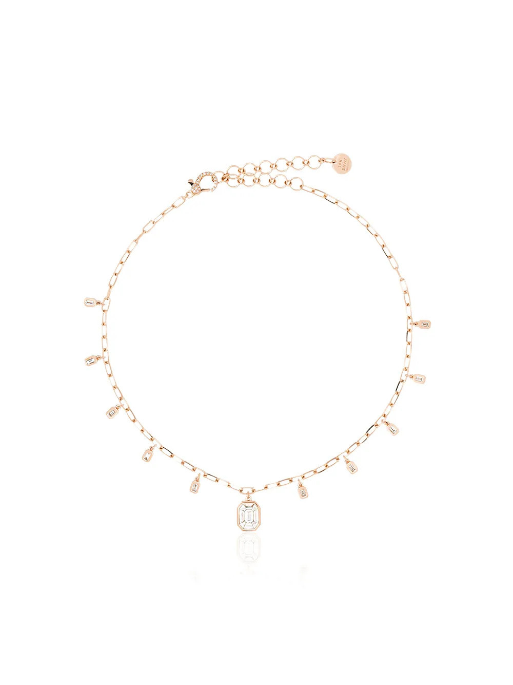 SHAY 18K rose gold and diamond drop necklace - Pink | Farfetch Global