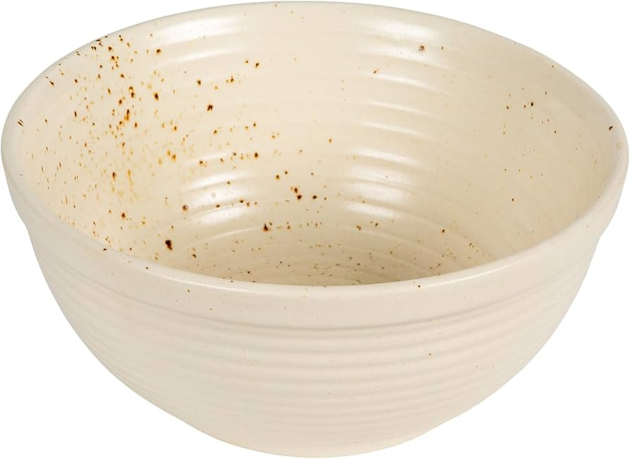 Creative Co-Op Farmhouse Stoneware Bowl, White Speckled Glaze | Amazon (US)