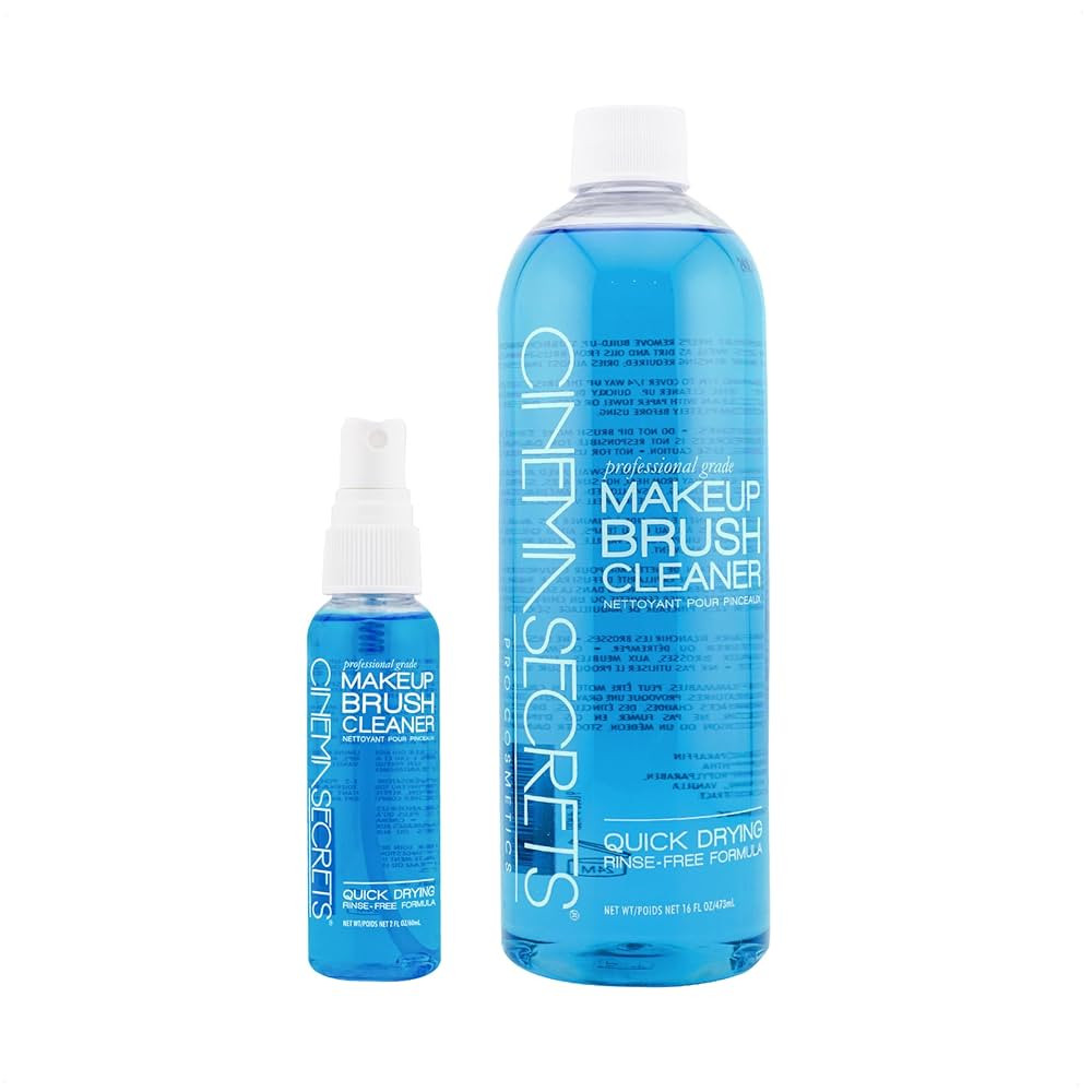 Cinema Secrets Original Blue Vanilla Makeup Brush Cleaner Solution & Spray Combo - Professional C... | Amazon (US)