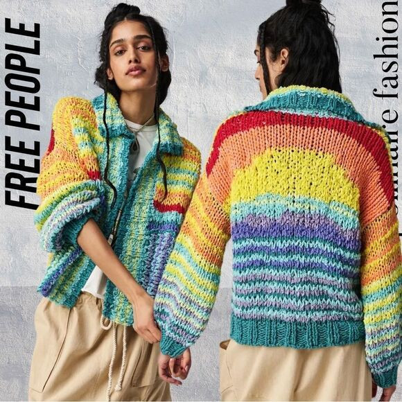 FREE PEOPLE BEACH MARKET CARDIGAN NEW RAINBOW NWT | Poshmark