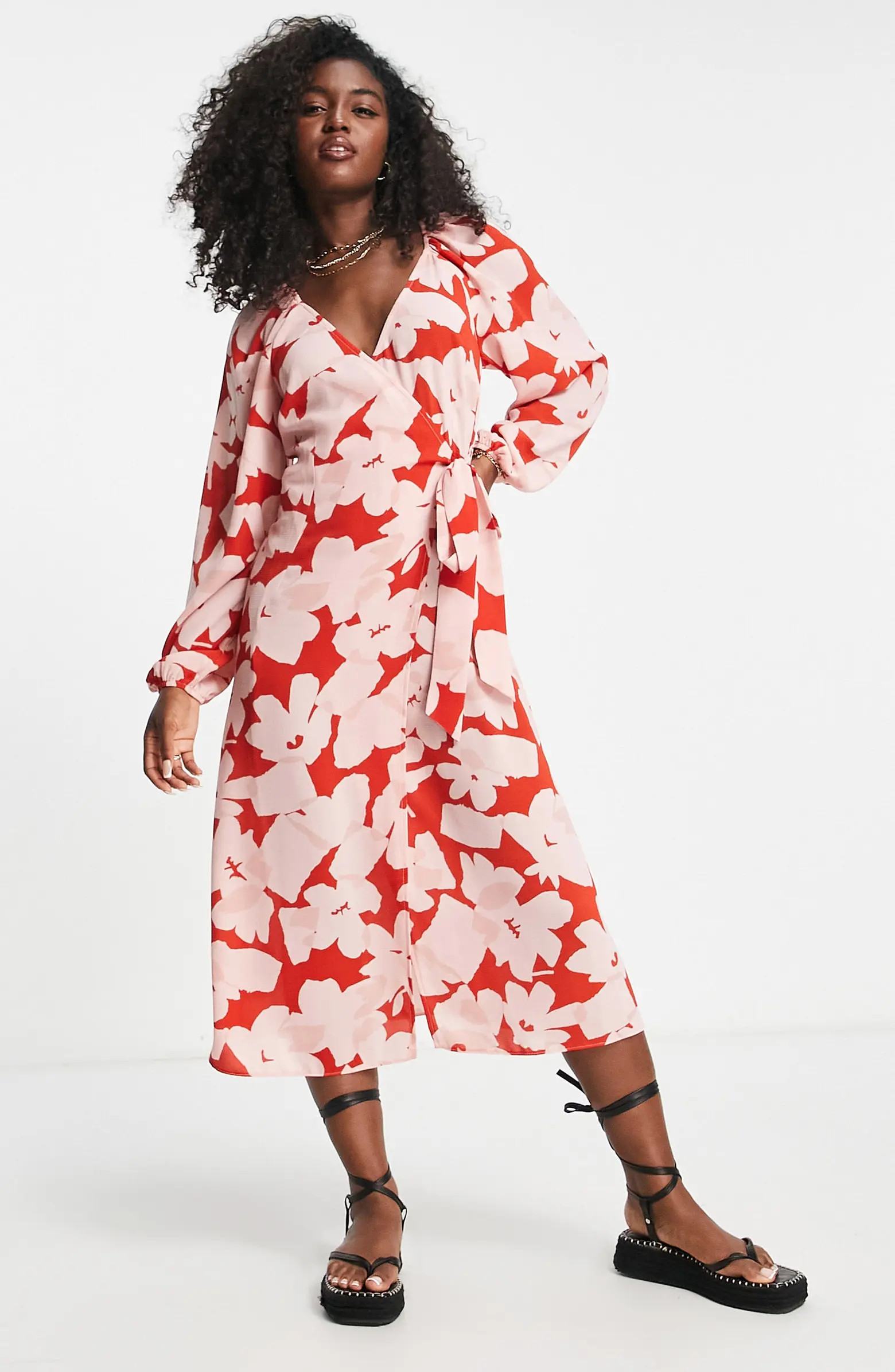 Floral Long Sleeve Wrap Dress | Nordstrom