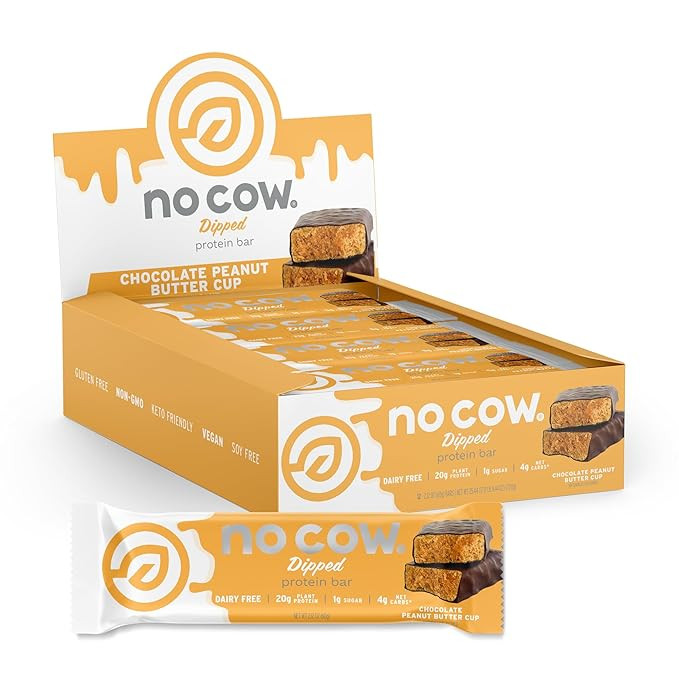 No Cow High Protein Bars, Chocolate Peanut Butter Cup - Healthy Snacks, 20g Vegan Protein, High F... | Amazon (US)