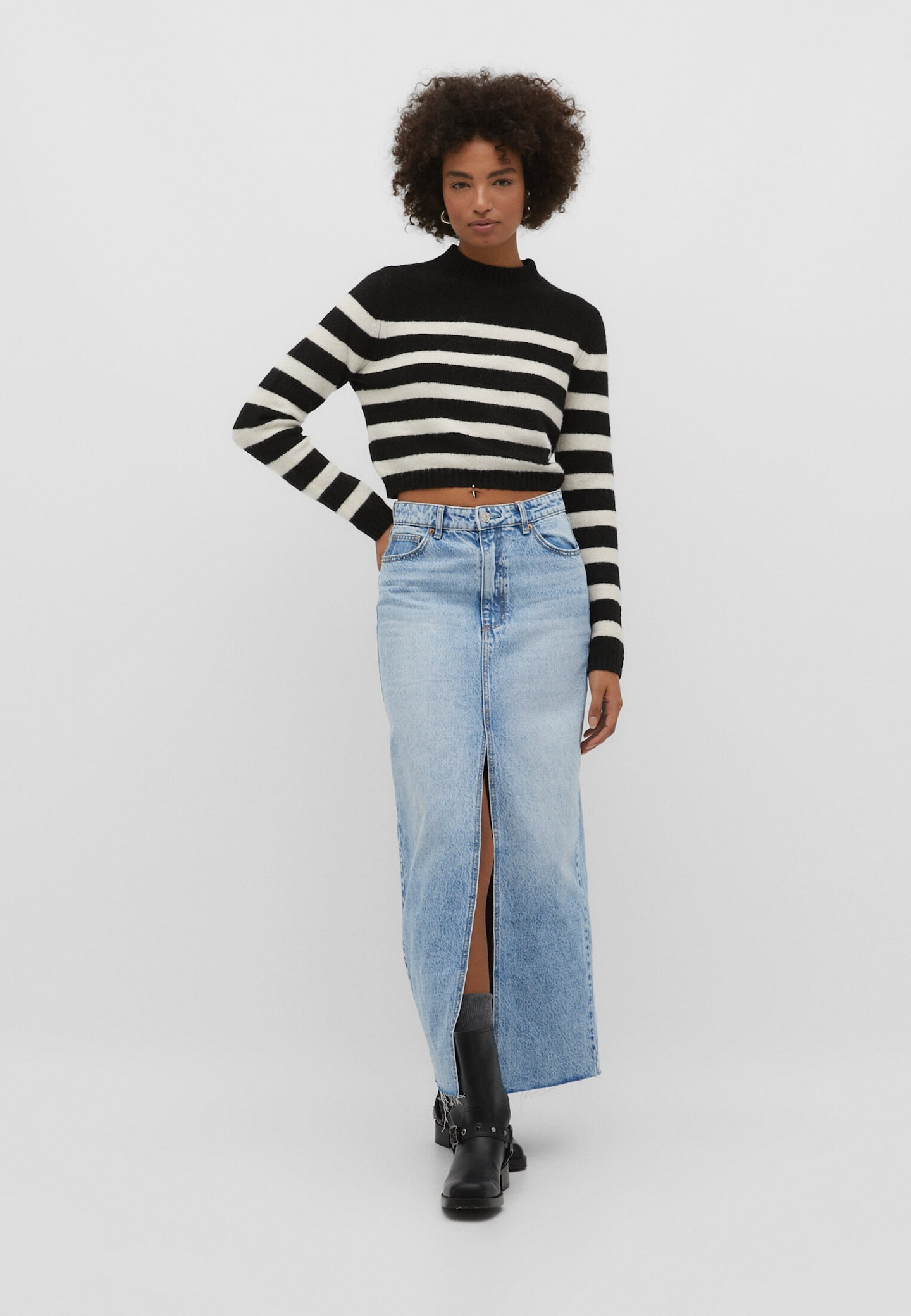 Vintage denim maxi skirt | Stradivarius (UK)