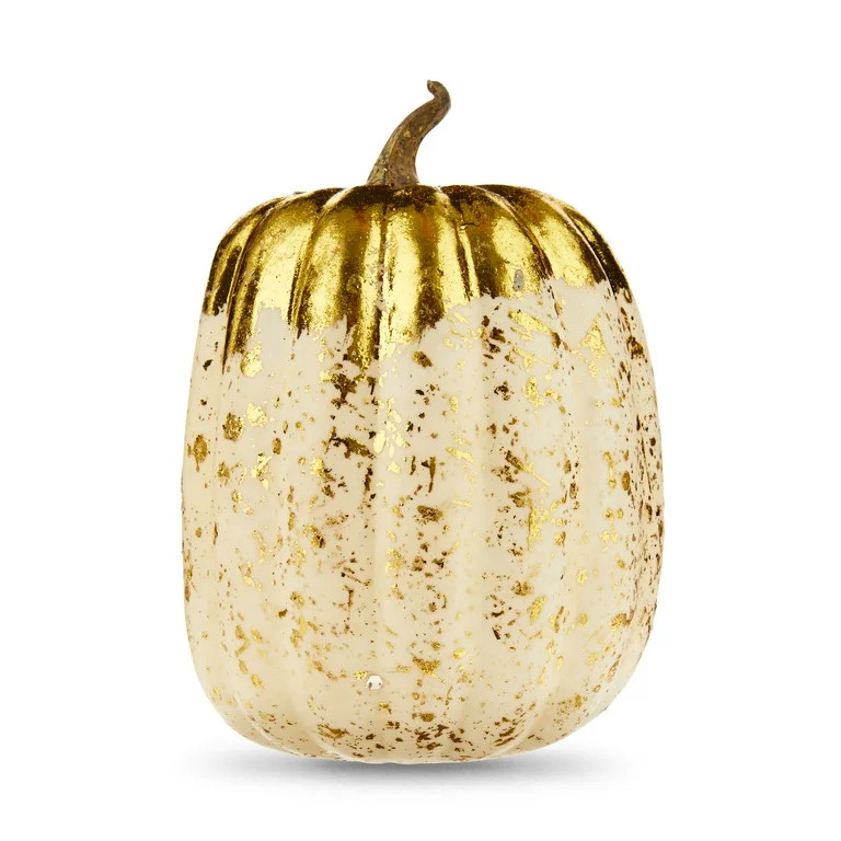 3.5 inch Height Harvest Gold Splatter Mini Foam Pumpkin Decoration, Way to Celebrate | Walmart (US)