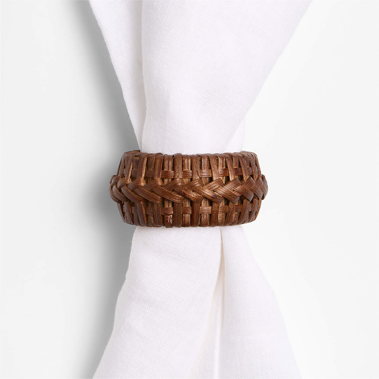 Artesia Braided Rattan Napkin Ring + Reviews | Crate & Barrel | Crate & Barrel