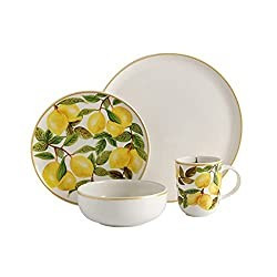 Corona Dinnerware Set 16-pieces Earthenware | Alegra | Set de Vajilla 4 puestos | 16 piezas | Cer... | Amazon (US)