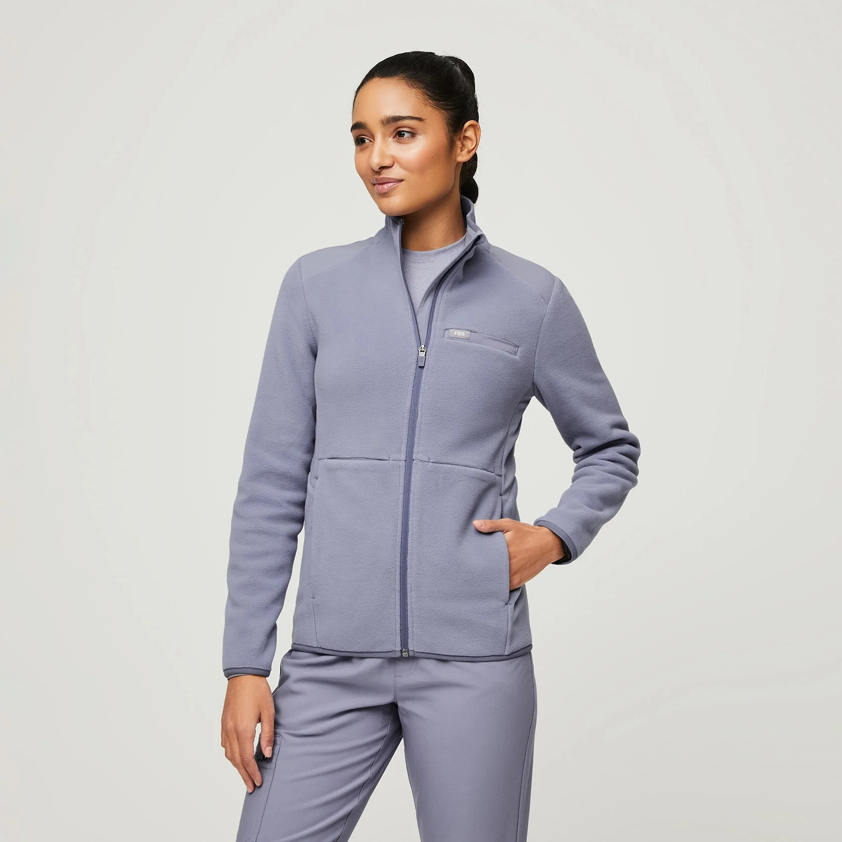 Women's On-Shift™ Fleece Jacket - Vapor Blue · FIGS | FIGS