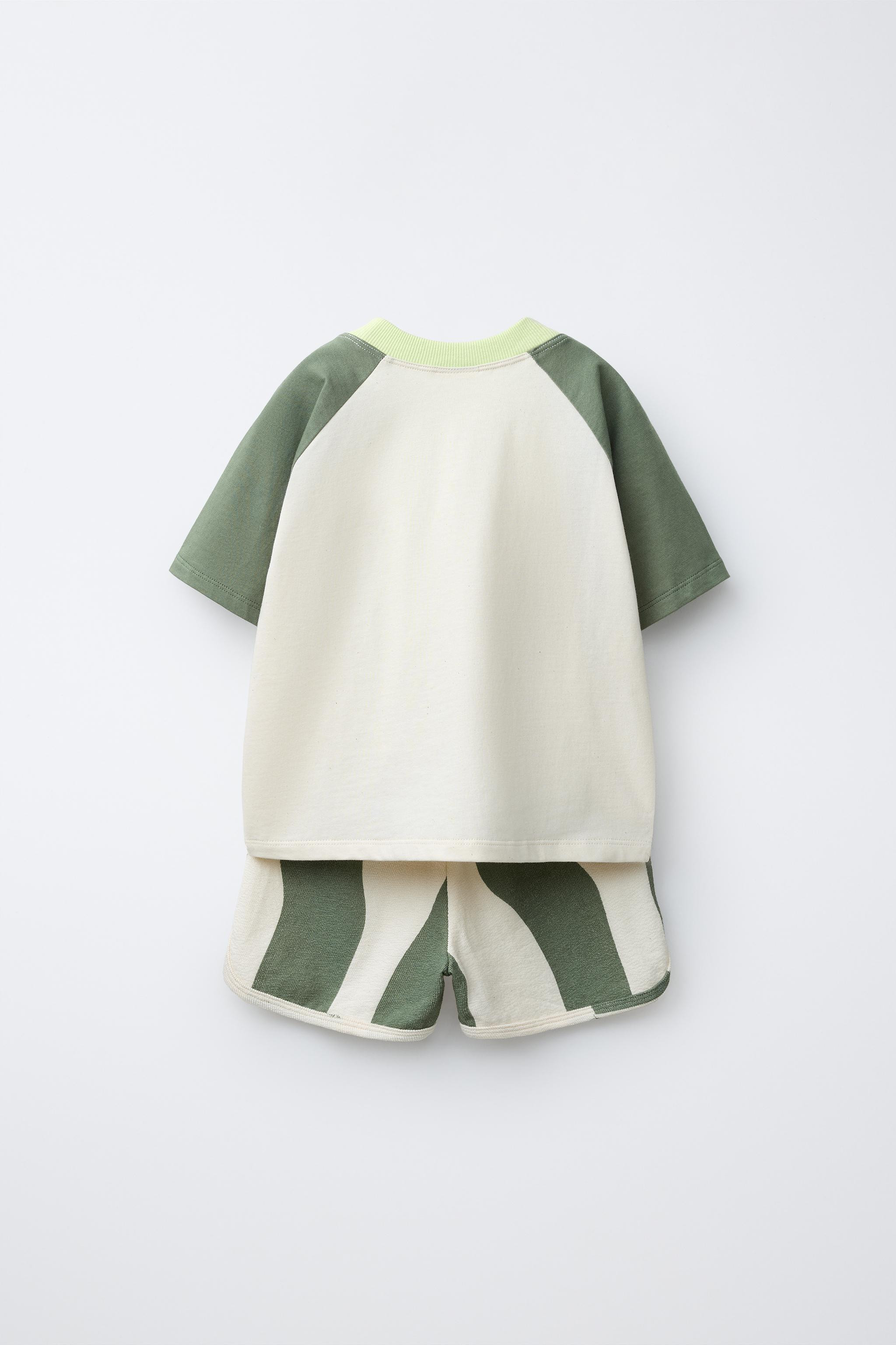 COLORBLOCK T-SHIRT AND WAVE BERMUDA SET | Zara US