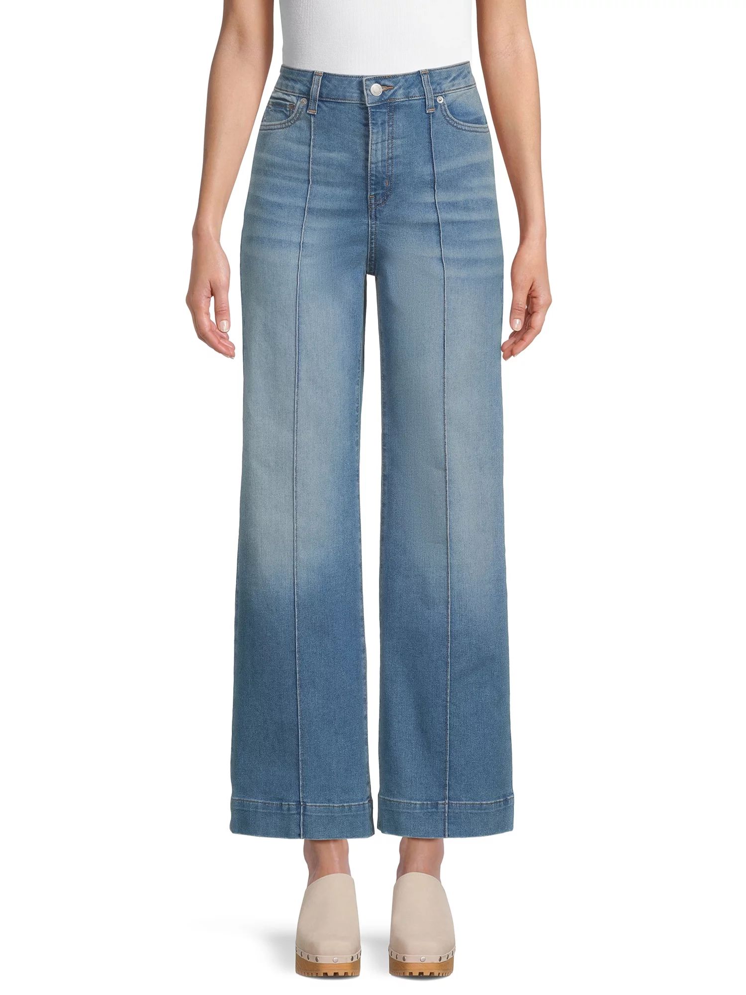 Time and Tru Women's Wide Leg Jeans, 31" Inseam, Sizes 2-20 | Walmart (US)