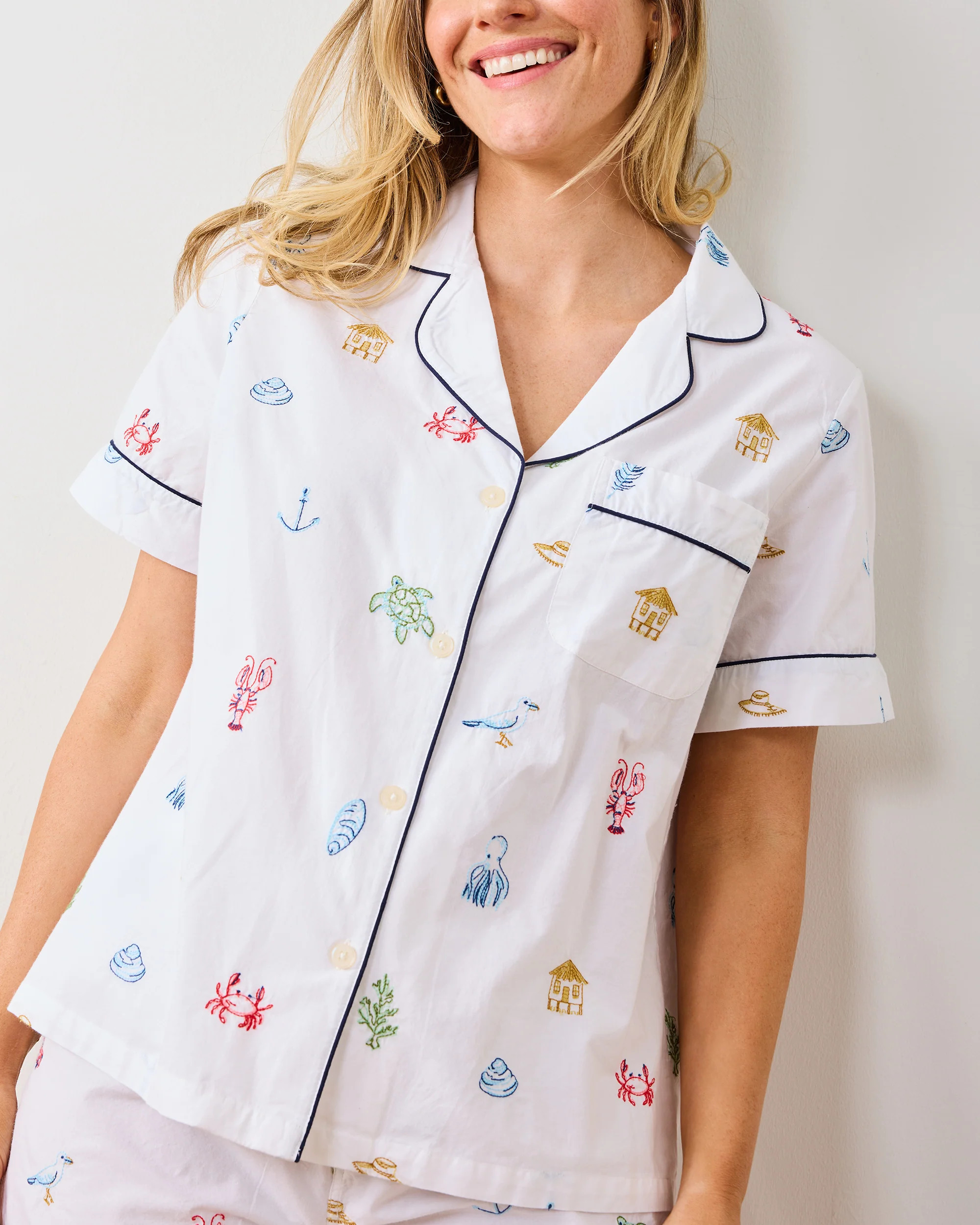 Summer Essentials - Women's Organic Cotton Short PJ Set - Cloud | Printfresh