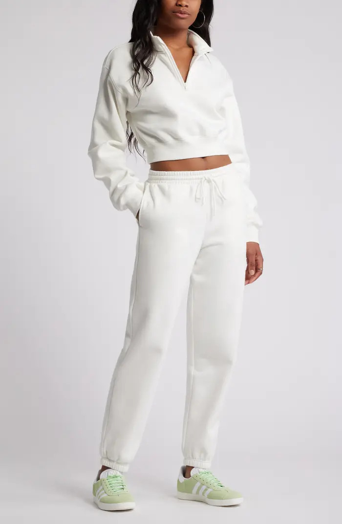 Quarter Zip Fleece Detail Sweatshirt | Nordstrom