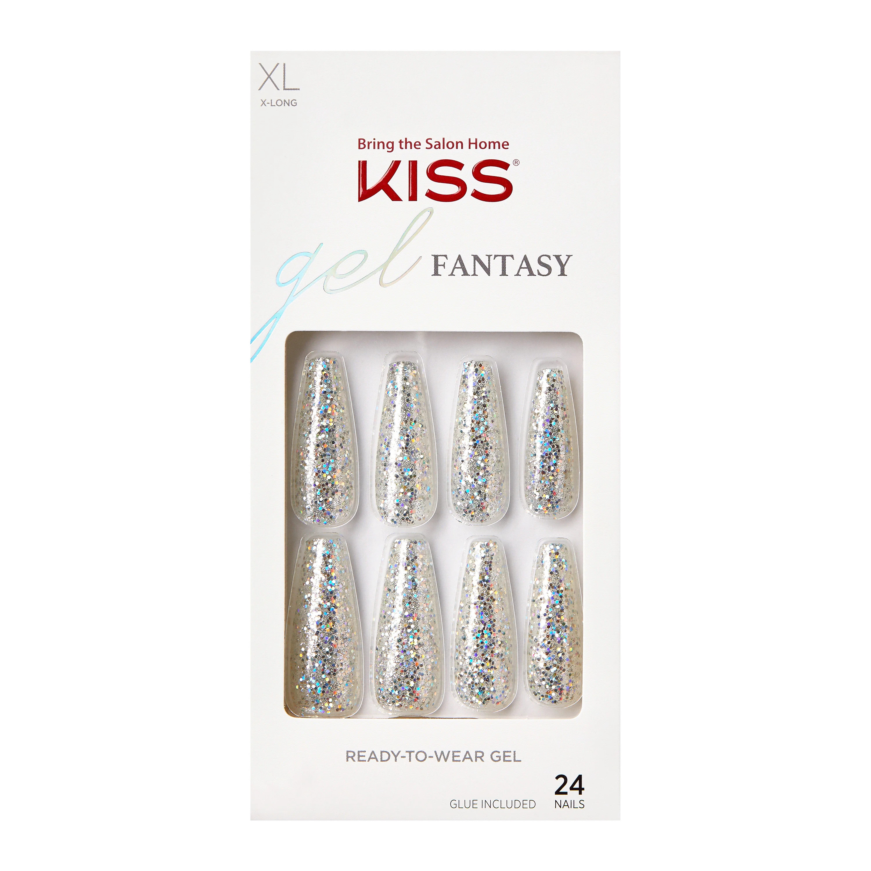 KISS Gel Fantasy Ready-to-Wear Fake Nails, ‘Best Friend’, 28 Count - Walmart.com | Walmart (US)
