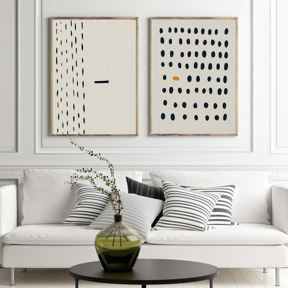 Black and White Prints, Abstract GICLÉE, Black Dots Print, Minimalist Wall Art, Black & White Wa... | Etsy (US)