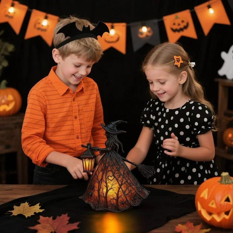 DefiDgd Halloween Witch Resin Statuette Lamp,Gothic Witch Decor with Lights,Standing Night Light ... | Walmart (US)
