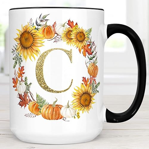 The Foxy Mug Personalized Pumpkin Coffee Mug Fall Autumn Flowers Monogram Ceramic Cup Microwave D... | Amazon (US)