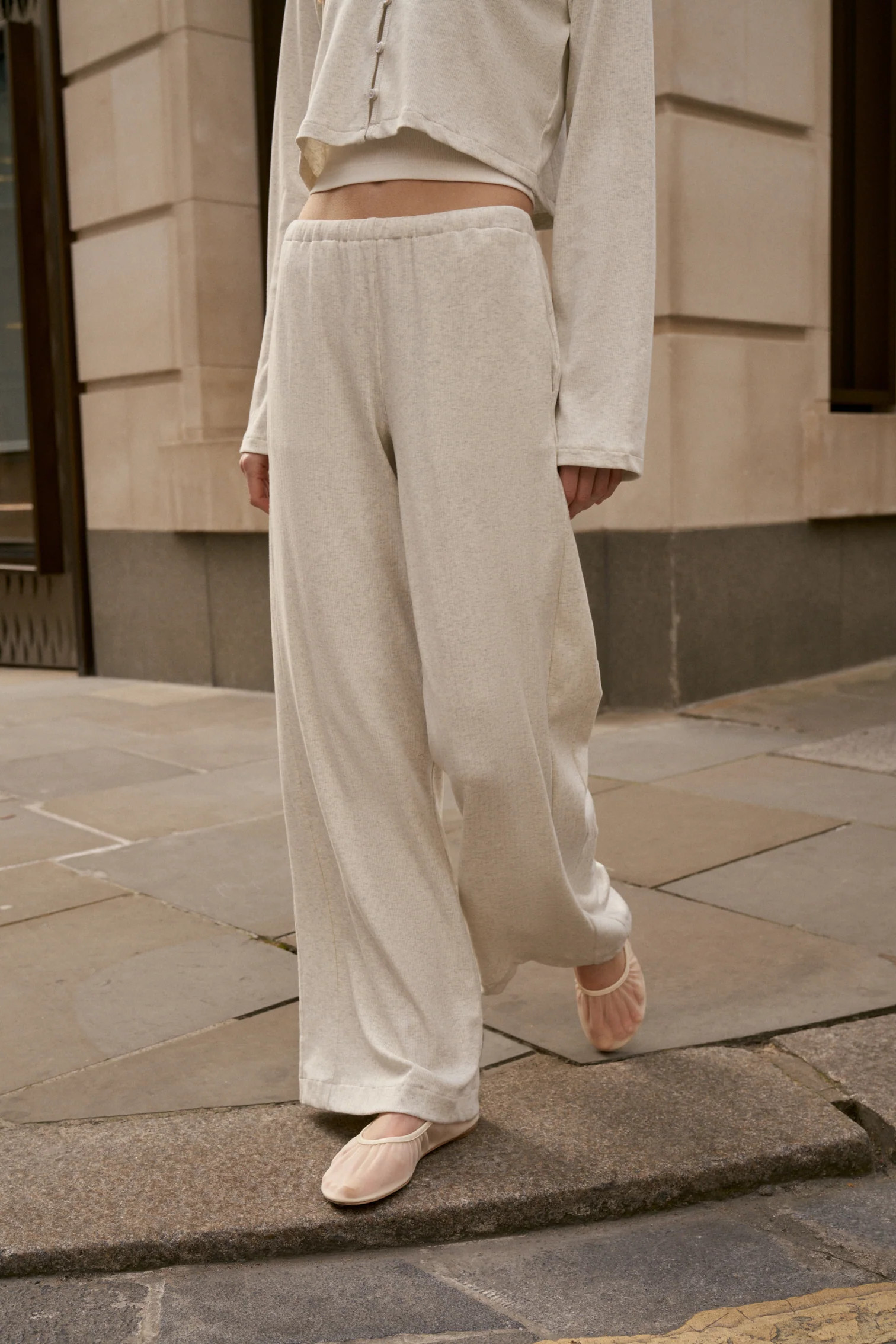 RIBBED TROUSERS - GREY | The Couture Club