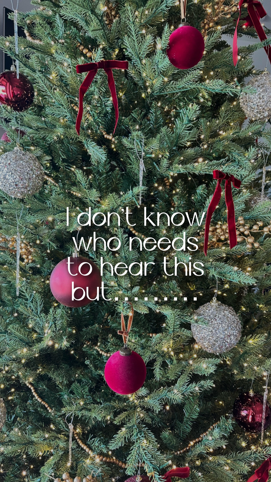 I don’t know who needs to hear this… but you do NOT have to buy the latest holiday decor to make your home beautiful.”
In this reel, I’m showing how easy it is to style a holiday tray using things you probably already have—like candles, a little greenery, pinecones, and a cute little reindeer. You don’t need a cart full of new pieces to create something magical.
Use what you love. Mix what you have. And remember… there’s no such thing as an ugly Christmas.

#LTKSeasonal #LTKHoliday #LTKHome