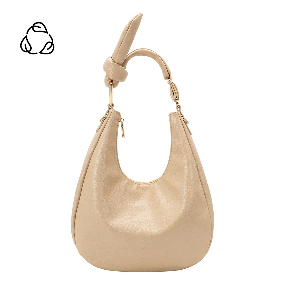 Beige Lilie Crinkle Shoulder Bag | Melie Bianco | Melie Bianco
