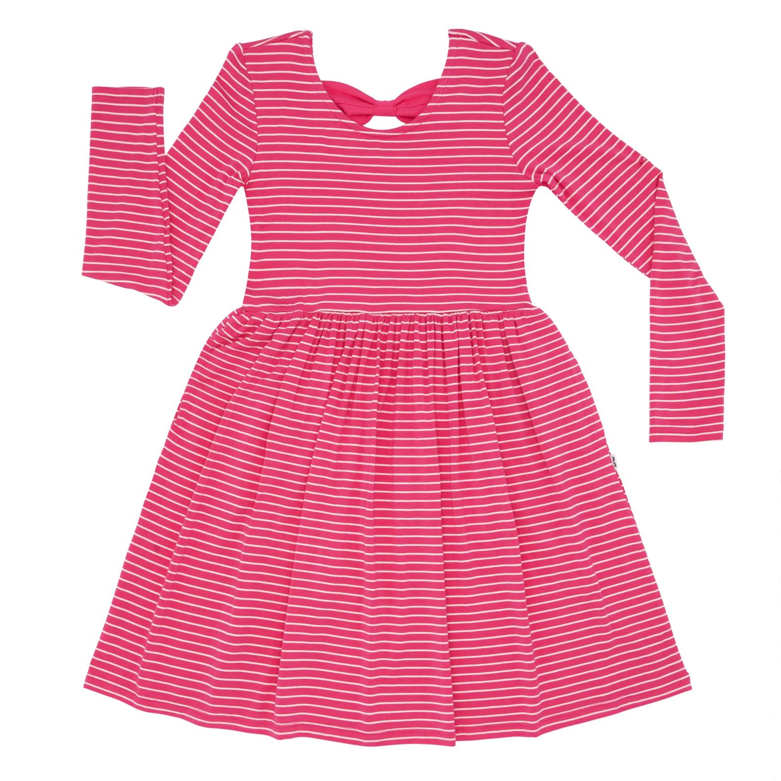 Pink Punch Stripes Bow Back Skater Dress | Little Sleepies