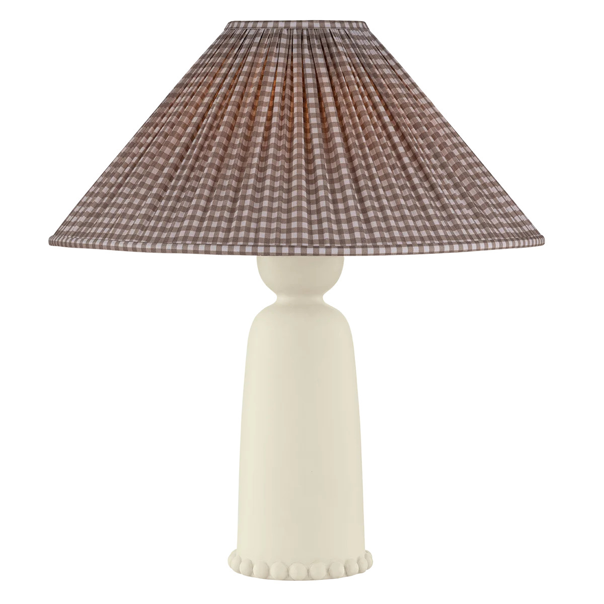 Rhea Table Lamp With Gingham Brown Shade | Wayfair North America