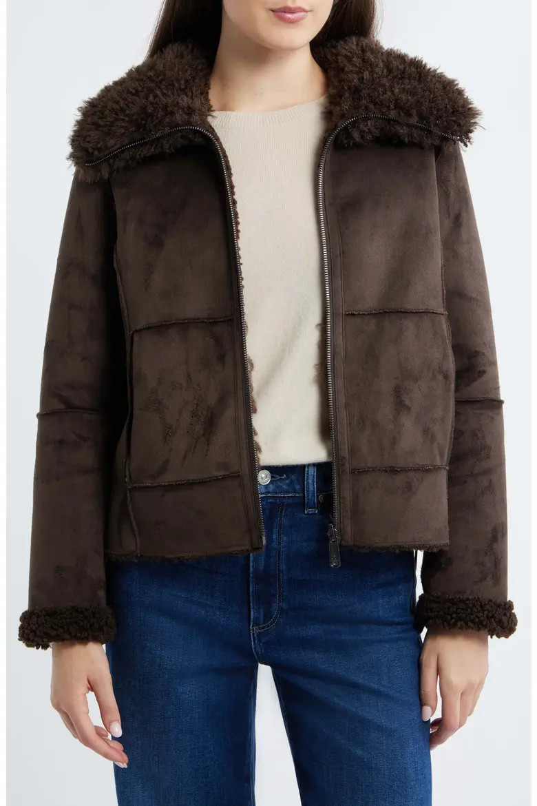 Zip Front Faux Shearling Jacket (Women) | Nordstrom | Nordstrom