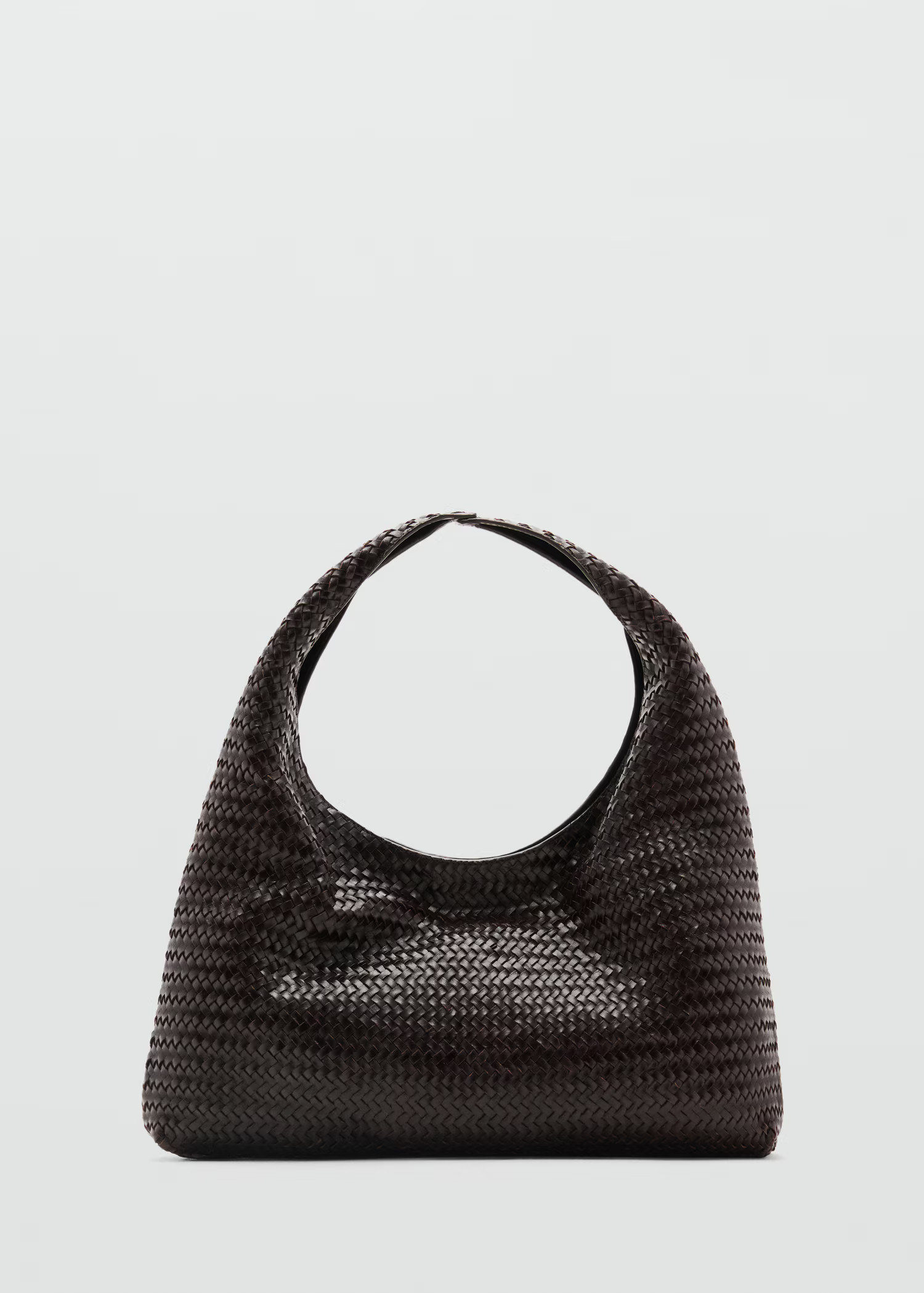 Braided leather shoulder bag - Women | MANGO United Kingdom | MANGO (UK)