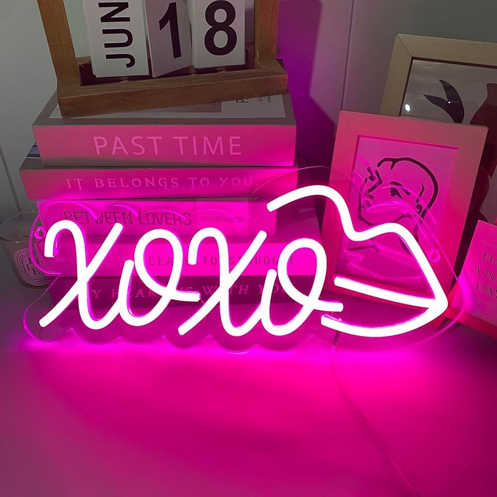 XOXO Neon Sign Hot Pink Led Neon Sign USB Operated for Home Wall Decor Wedding Party Wall Art Neo... | Amazon (US)