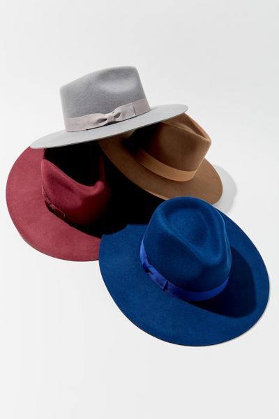 UO Flat Brim Felt Fedora | Urban Outfitters (US and RoW)