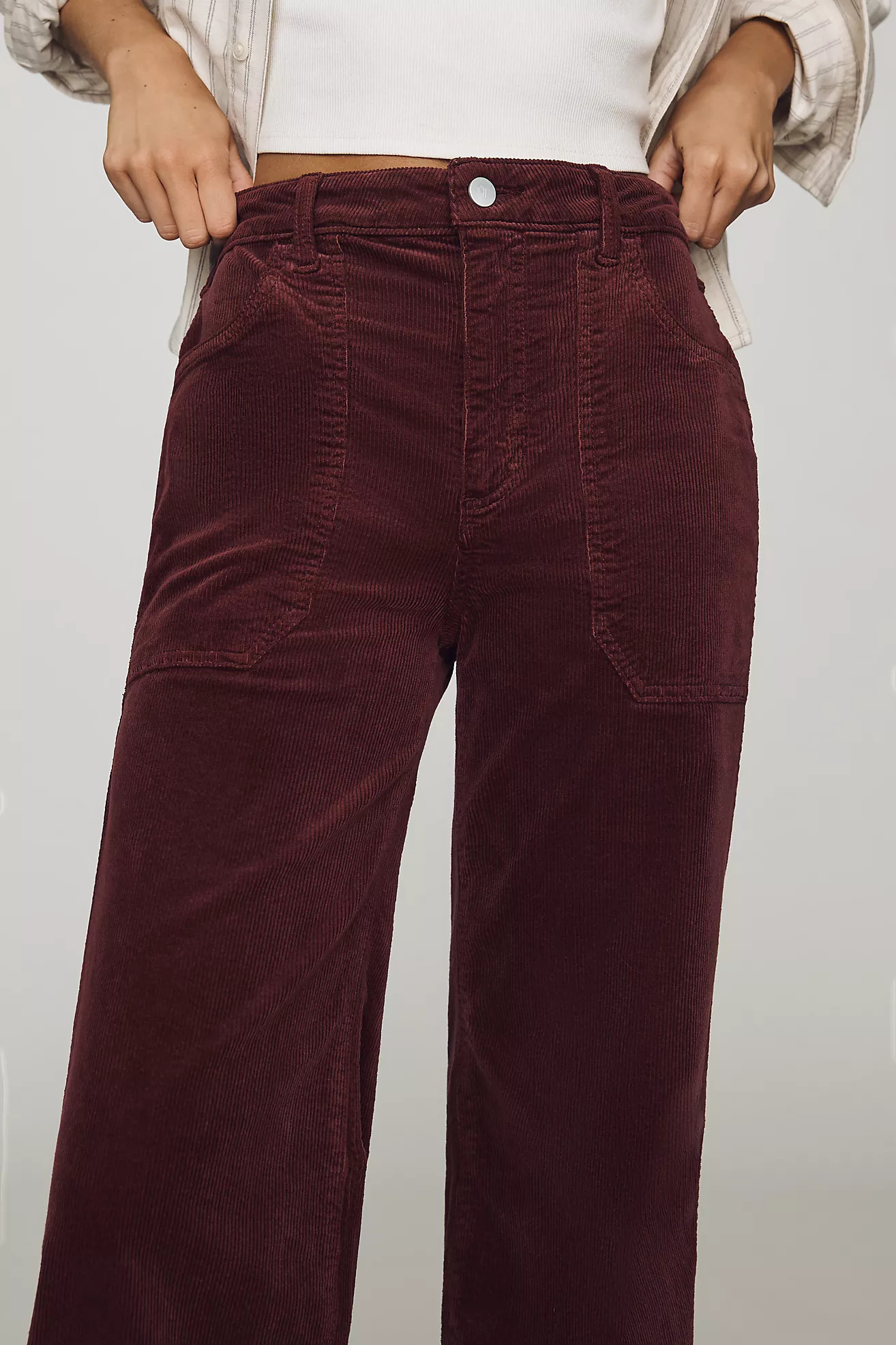 Pilcro Rylan Corduroy High-Rise Flare Jeans | Anthropologie (US)