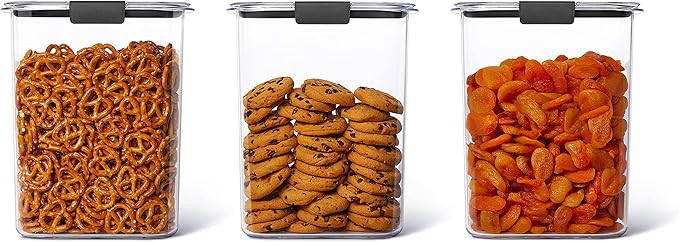 Rubbermaid Brilliance Plastic Food Storage Bulk Pantry Set of 3 Containers with Lids (6 Pieces To... | Amazon (US)