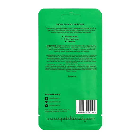 Que Bella Professional Moisturizing Gel Eye Mask - 6pc | Target