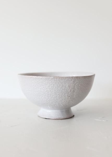 Glazed White Terra Cotta Ikebana Bowl - 3.75" Tall x 6.75" W | Afloral (US)
