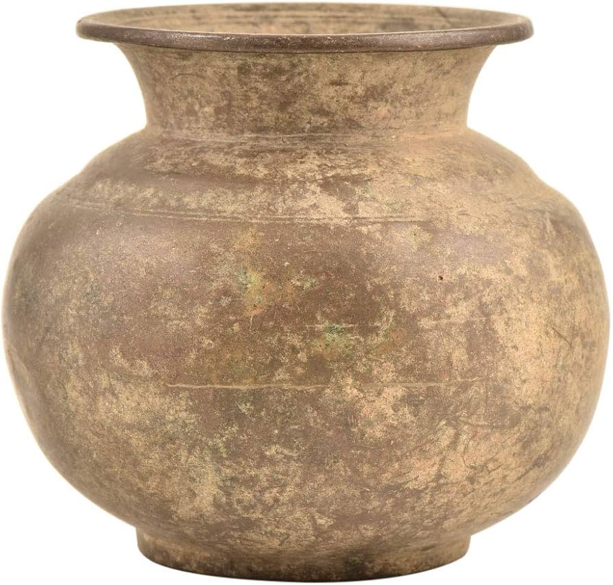 IndianShelf Vocalforlocal Handmade Vintage Brass Hand Crafted Solid Water Storage Pot Pack of 1 I... | Amazon (US)