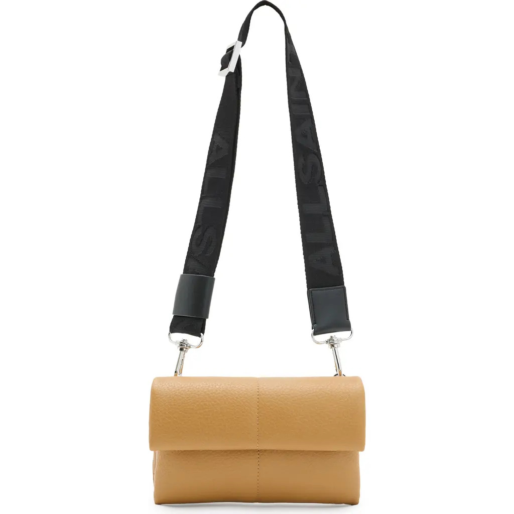 AllSaints Ezra Logo Strap Leather Crossbody Bag in Palisade Tan at Nordstrom | Nordstrom