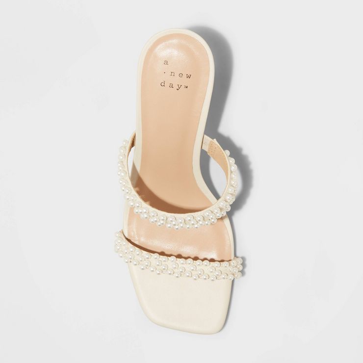 Women's Audra Mule Heels - A New Day™ Cream | Target