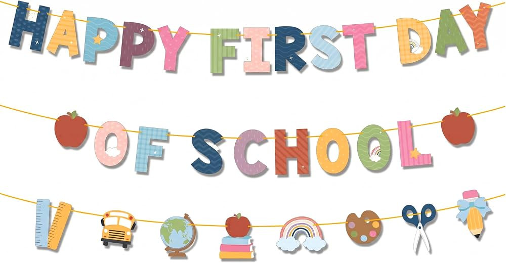 BEAWART First Day of School Banner, Rainbow Boho Pre-Strung Classroom Decor | Amazon (US)