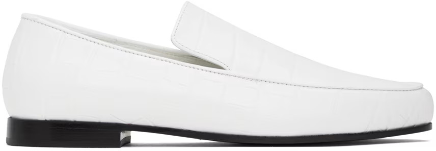 White 'The Croco Oval' Loafers | SSENSE