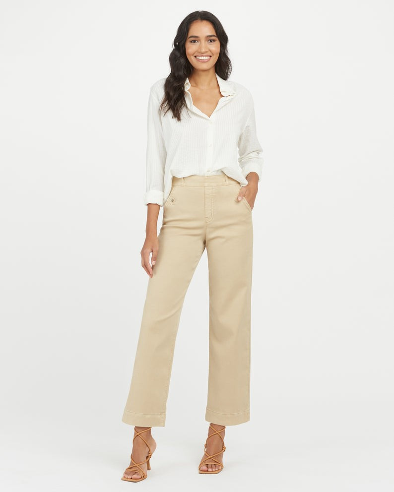 Stretch Twill Cropped Wide Leg Pant | Spanx