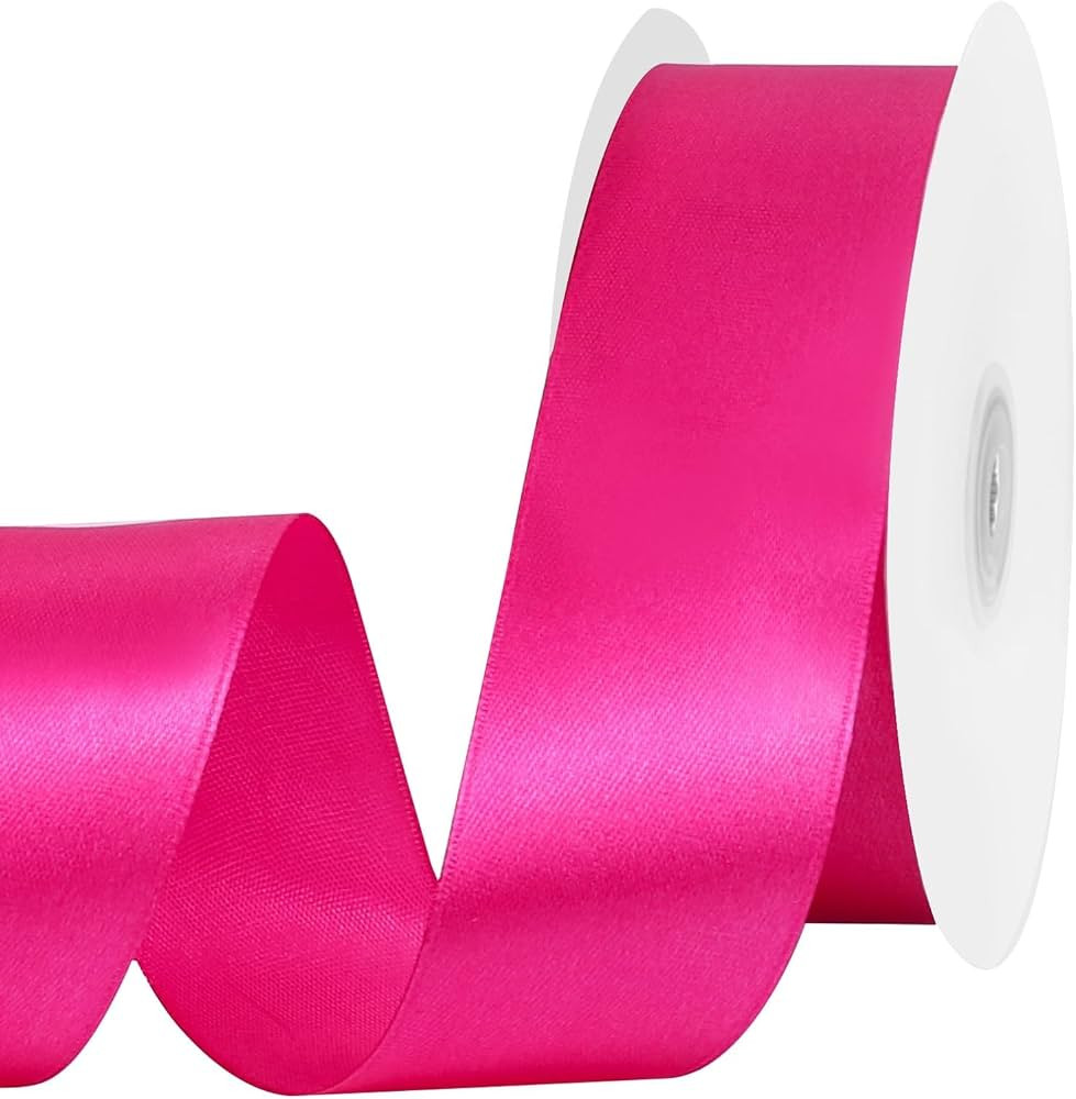 Amazon.com: 60 Yards Hot Pink Ribbon 1-1/2 Inch Pink Satin Ribbon Valentines Day Gifts for Gift W... | Amazon (US)