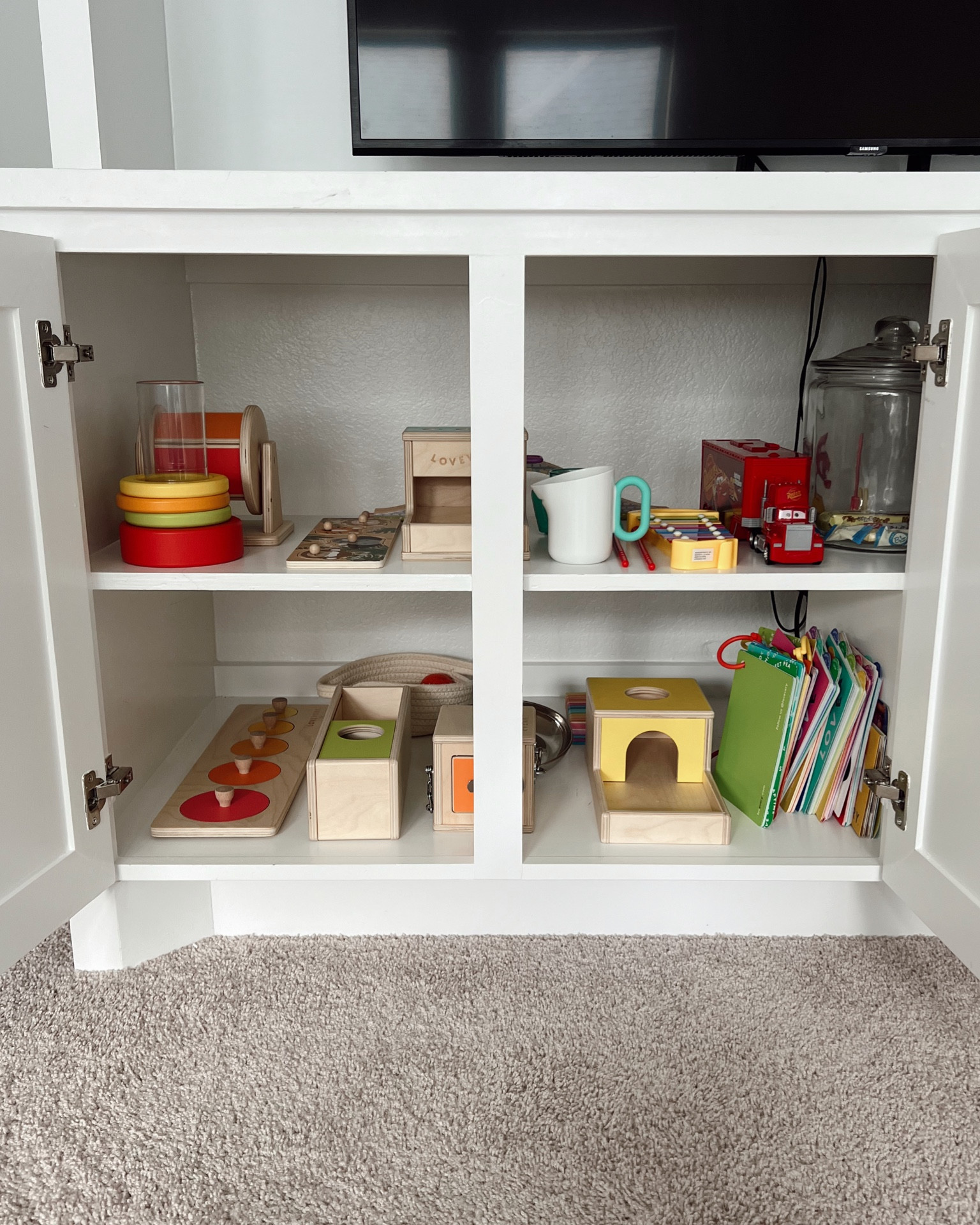 Our upstairs cabinet of Lovevery toys! These are Bruce’s most played with toys. We have gotten him every single lot since he was a newborn🤍

Lovevery, toys, baby toys, toddler toys, educational toys, baby gift, kids birthday gift

#LTKHome #LTKBaby #LTKKids