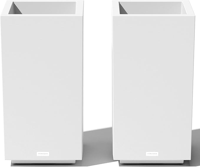 Veradek Block Series Pedestal Planter - Tall Planter for Indoor or Outdoor Front Porch | All-Weat... | Amazon (US)