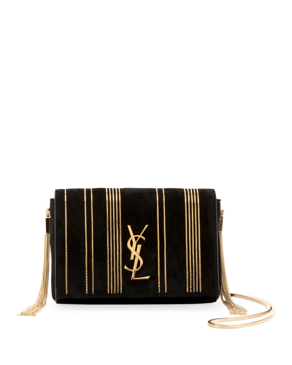 Kate Monogram Small Suede Tassel-Side Chain Crossbody Bag | Bergdorf Goodman
