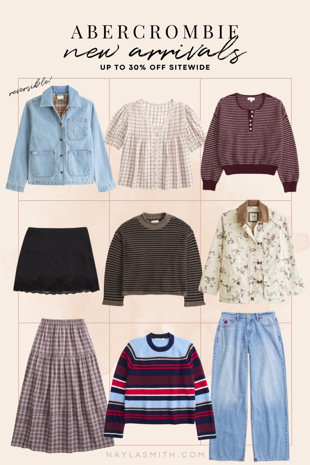 Abercrombie new fall arrivals on sale! Striped sweaters, reversible denim jacket, cotton rollneck sweater, plaid maxi skirt, floral barn jacket, fall fashion trends

#LTKfall #LTKjeans #LTKsale